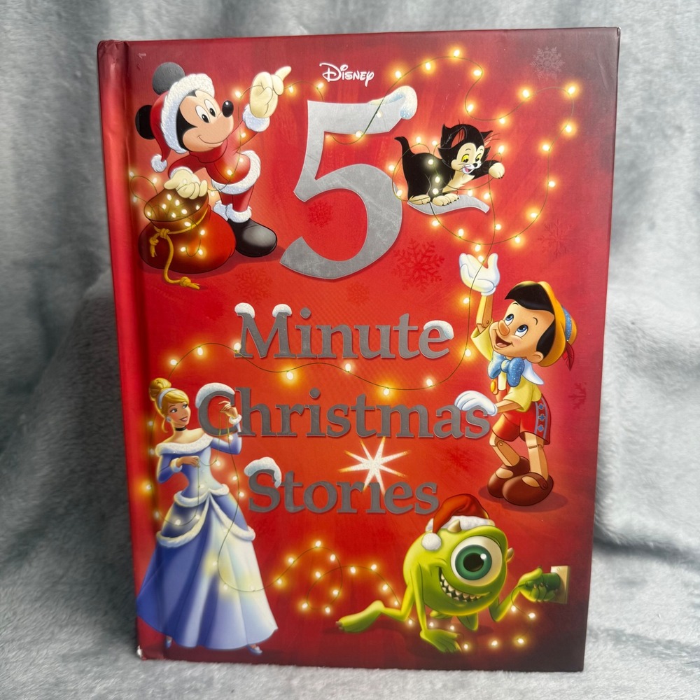 Disney 5 Minute Christmas Stories Hardcover Book Mickey Pooh Monsters Inc 2017